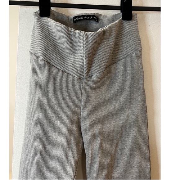 NAKED WARDROBE | Grey Snatched Down Ribbed Leggings - Picture 5 of 9